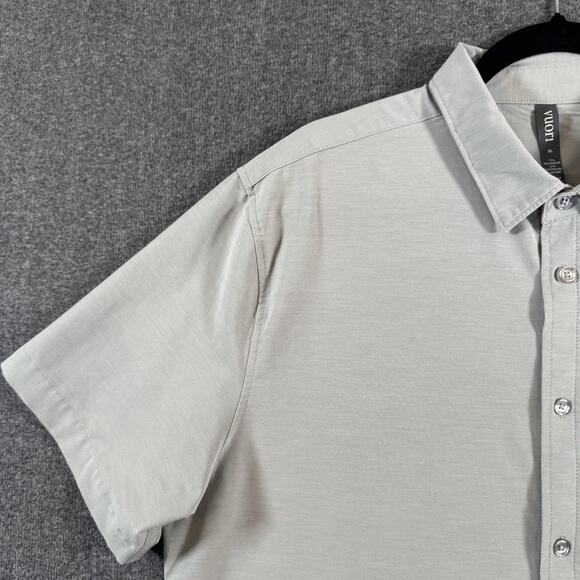 Vuori Shirt Mens Extra Large Gray Short Sleeve Button Down Stretch Performance - Picture 6 of 11